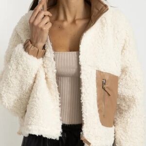 Blank NYC Cozy Outdoors Teddy Faux Shearling Cropped Bomber Jacket 2X